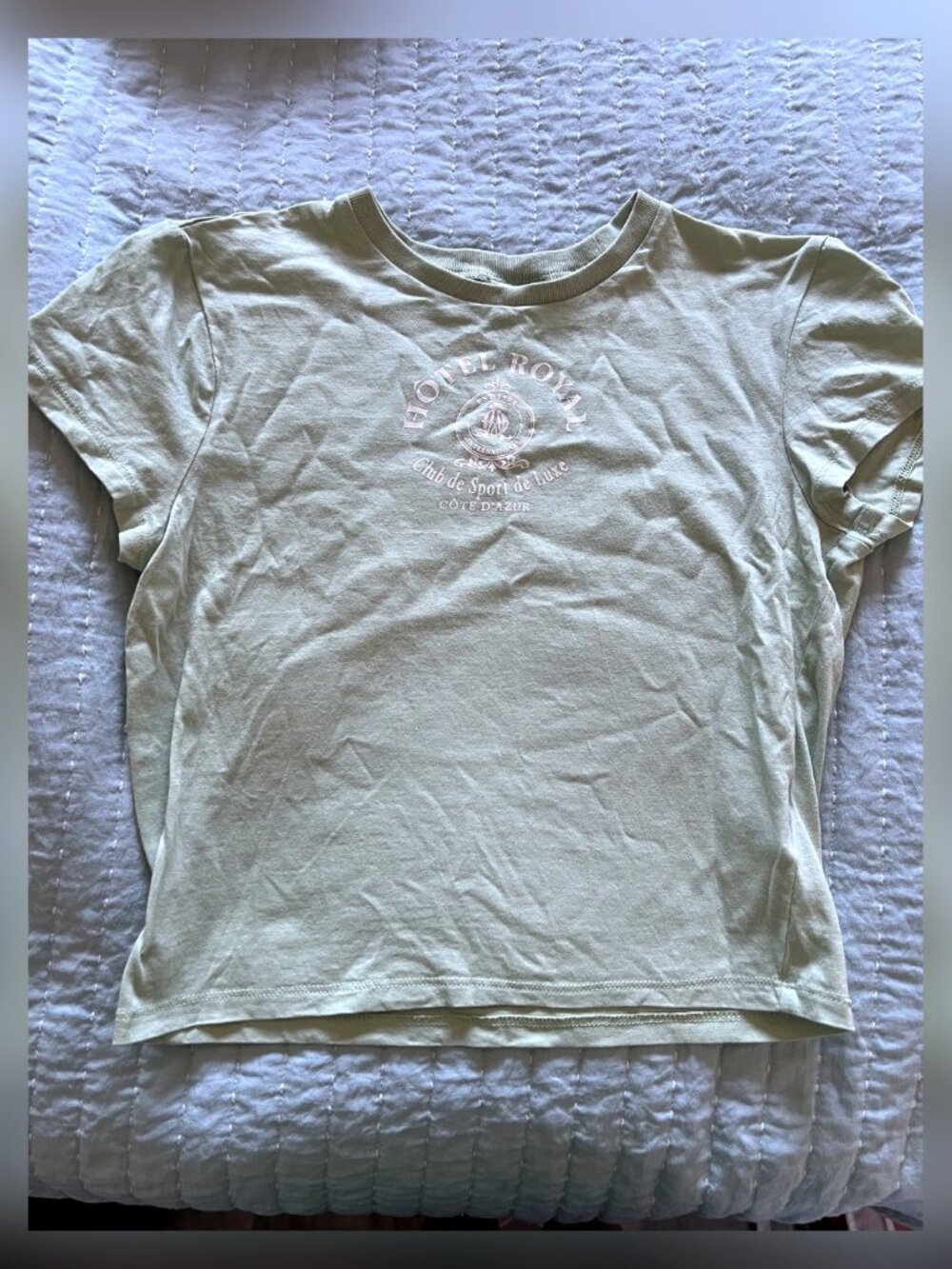 H&M Divided Cream Knit Short Sleeve Top S